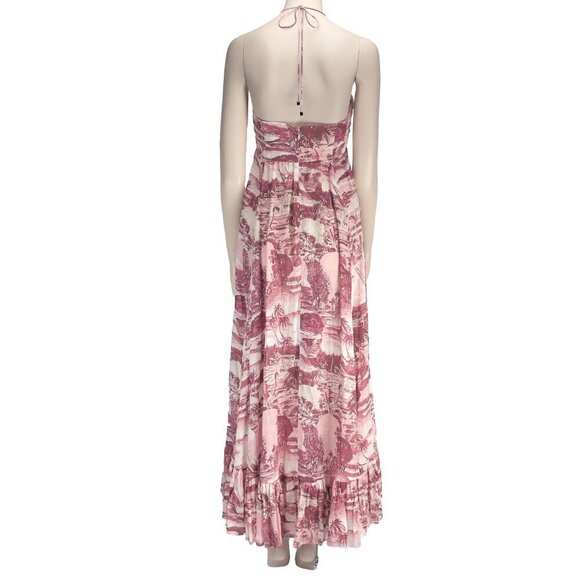 ZIMMERMANN 1250$ Kali Linen Hawaiian Floral Pink & White Maxi Summer Dress 6 - Picture 6 of 14